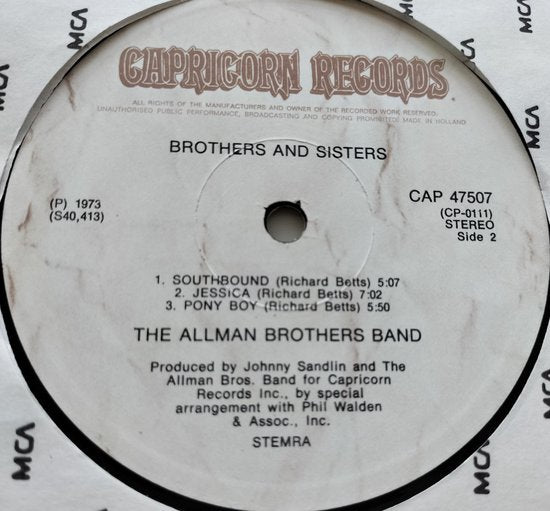 The Allman Brothers Band – Brothers And Sisters (1973) LP