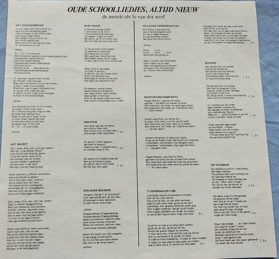 Various - Oude Schoolliedjes Altijd Nieuw (1972) LP
