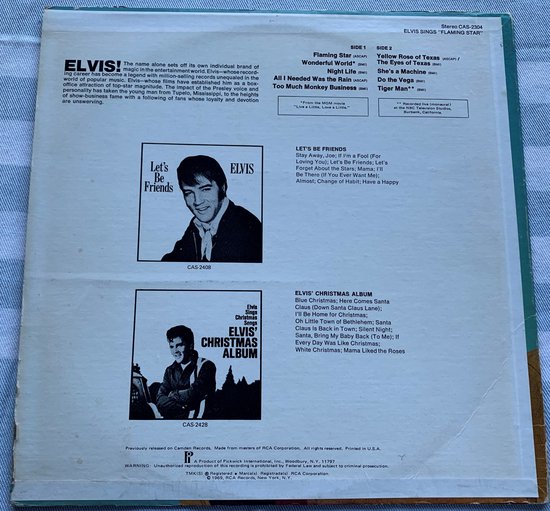 Elvis Presley – Elvis Sings Flaming Star 1975 LP lichte gebruikerssporen.