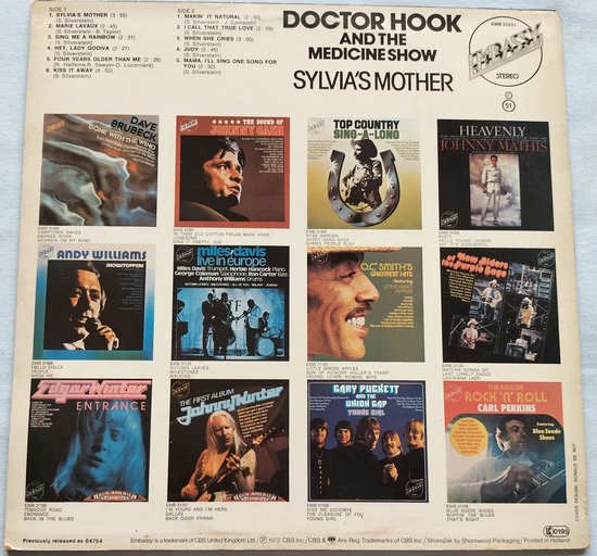 Doctor Hook And The Medicine Show  – Sylvia's Mother LP 1972 LP = in Nieuwstaat