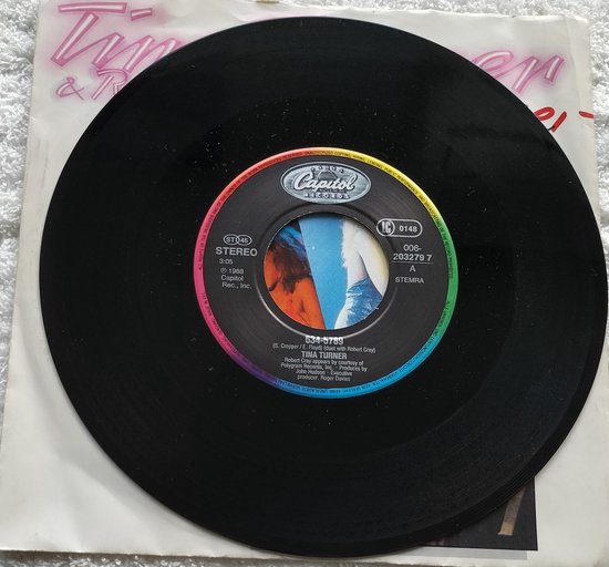 Tina Turner & Robert Cray – 634-5789 (Live) Vinyl, 7", 45 RPM, Single, Stereo