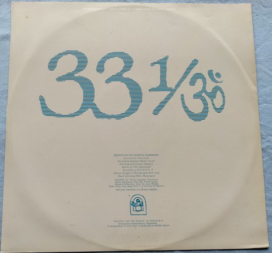 George Harrison - Thirty Three & 1/3 (1976) LP