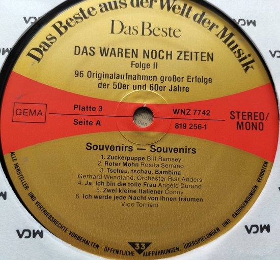 Das Waren Noch Zeiten 96 Originalaufnahmen Großer Erfolge Der 50er Und 60er Jahre) 8XLP= als nieuw