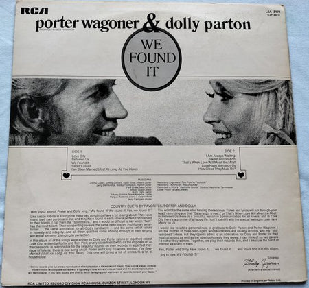 Porter Wagoner & Dolly Parton - We Found It (1973) LP
