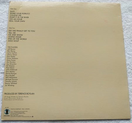 Terence Boylan - Suzy (1980) LP = als nieuw