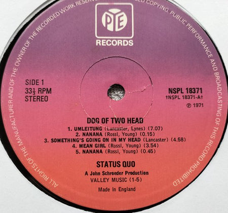 Status Quo - Dog of Two Head (1971) LP = als nieuw