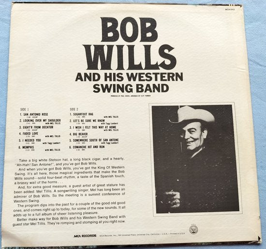 Bob Wills ‎– King Of Western Swing (1977) LP = als nieuw