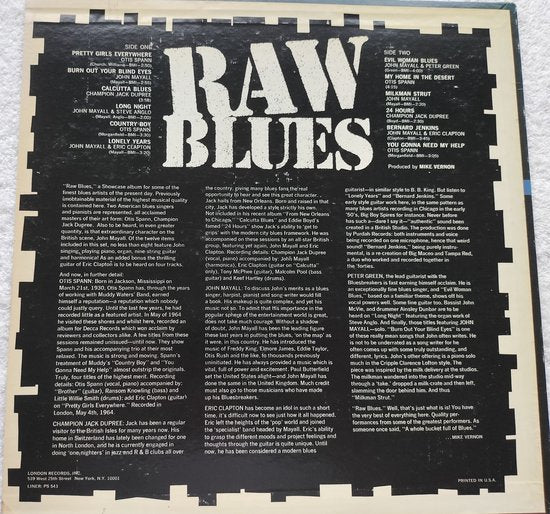 Various – Raw Blues (1967) LP