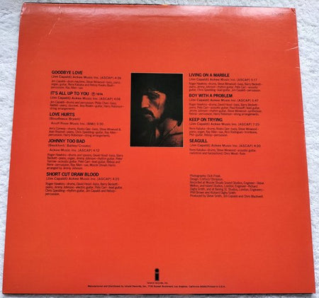 Jim Capaldi - Short Cut Draw Blood (1975) LP = als nieuw