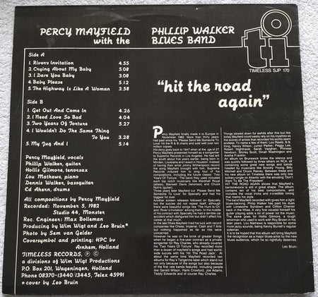 Percy Mayfield With The Phillip Walker Blues Band ‎– Hit The Road Again (1983) LP