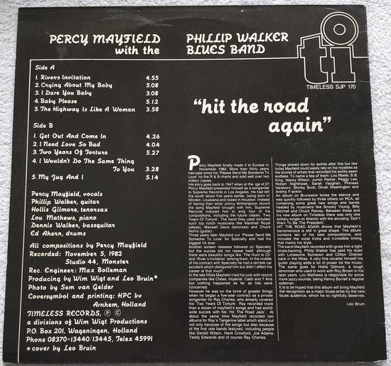 Percy Mayfield With The Phillip Walker Blues Band ‎– Hit The Road Again (1983) LP