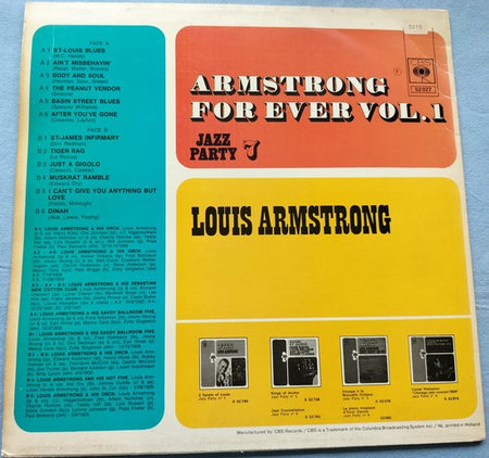 Louis Armstrong ‎– Armstrong For Ever, Vol. 1 (1972) LP