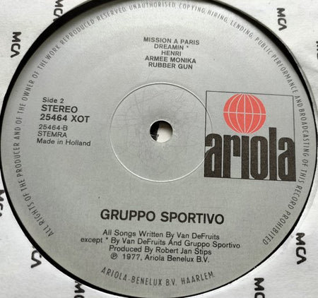 Gruppo Sportivo - 10 Mistakes (1977) LP