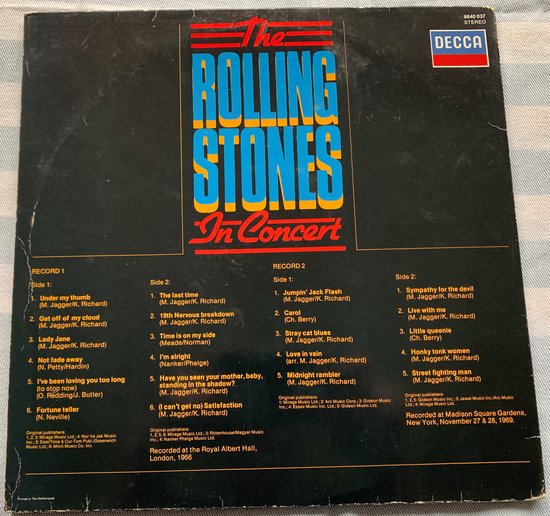 THE ROLLING STONES IN CONCERT 2XLP's  zijn in Nieuwstaat, hoes zie foto's