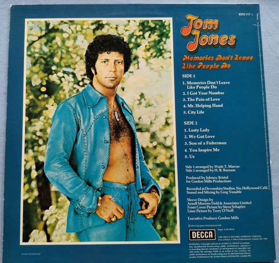 Tom Jones - Memories Don't Leave Like People Do (1975) LP