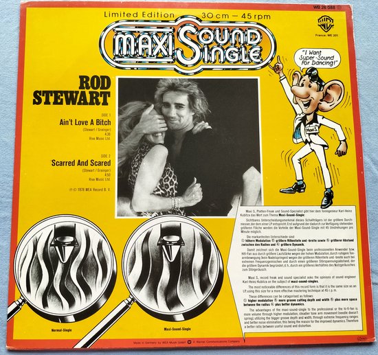 Rod Stewart – Ain't Love A Bitch (1979) Vinyl, 12", 45 RPM, Maxi-Single, Limited Edition