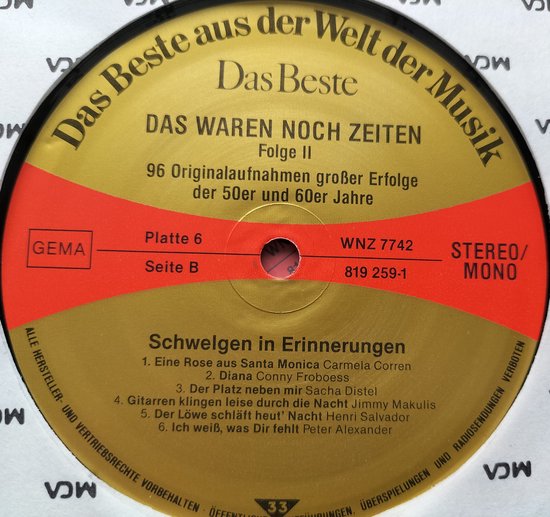 Das Waren Noch Zeiten 96 Originalaufnahmen Großer Erfolge Der 50er Und 60er Jahre) 8XLP= als nieuw