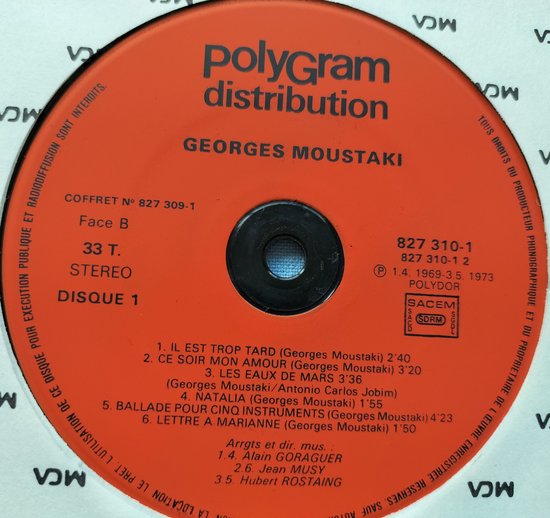 Georges Moustaki ‎– Versions Originales - Coffret (1973) 3XLP