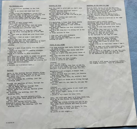 Bruce Springsteen - Darkness on the Edge of Town (1978) LP = als nieuw