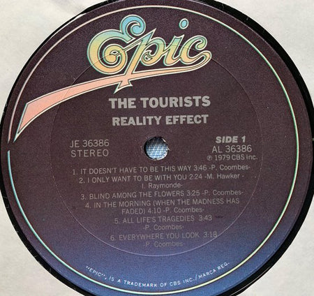 The Tourists ‎– Reality Effect LP 1984 Heeft gebruikerssporen speelt prima af, Hoes zie foto's