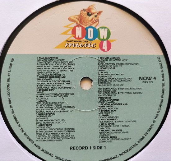Now That's What I Call Music 4 (1984) 2XLP zijn als nieuw
