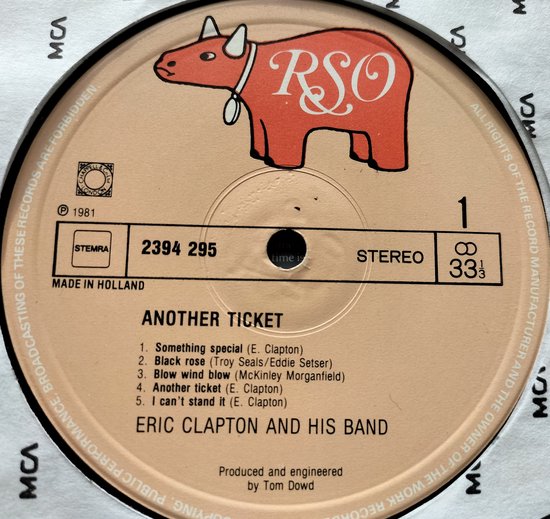 Eric Clapton - Another Ticket (1981) LP
