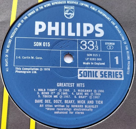 Dave Dee, Dozy, Beaky, Mick & Tich ‎– Greatest Hits (1976) LP = als nieuw