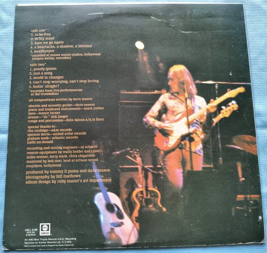 Dave Mason ‎– Headkeeper (1976) LP = als nieuw