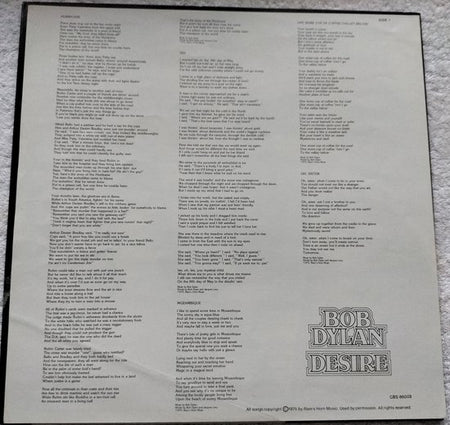 Bob Dylan - Desire (1976) LP= als nieuw