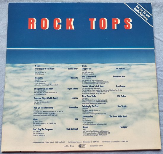 Various – Rock Tops (1983) LP