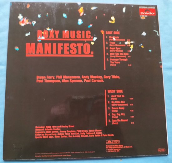 Roxy Music - Manifesto (1979) LP = als nieuw