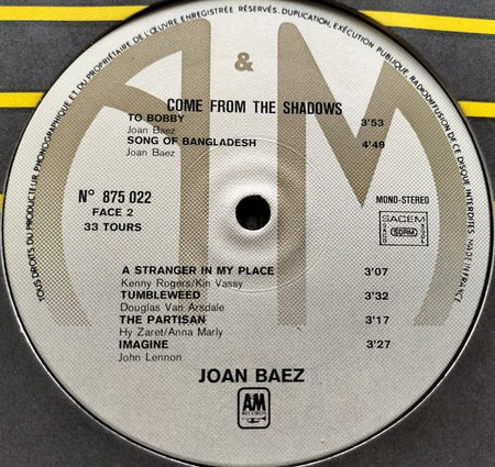 Joan Baez - Come from the Shadows (1972) LP = als nieuw