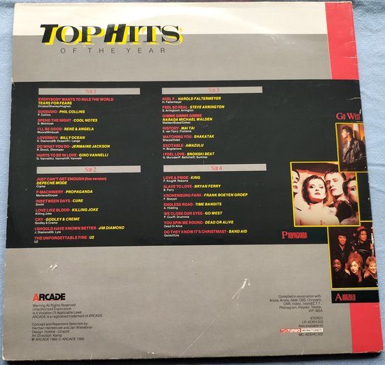 Various – Top Hits Of The Year (1986) 2XLP