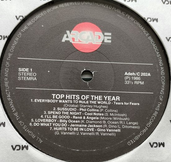 Various – Top Hits Of The Year (1986) 2XLP