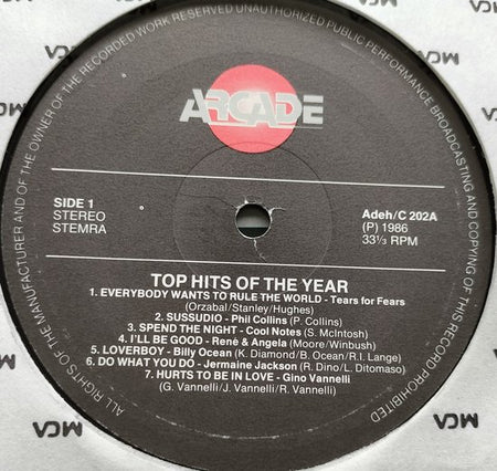 Various – Top Hits Of The Year (1986) 2XLP
