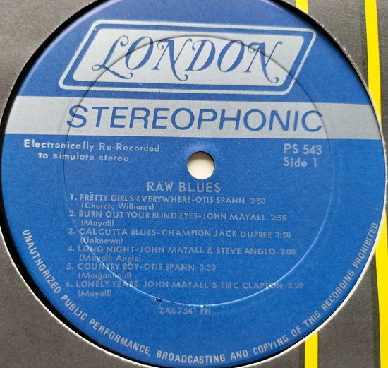 Various – Raw Blues (1967) LP