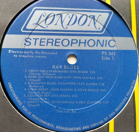 Various – Raw Blues (1967) LP