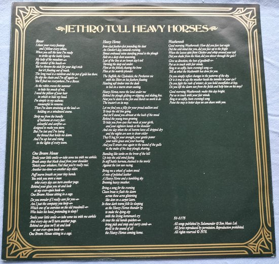 Jethro Tull - Heavy Horses (1978) LP