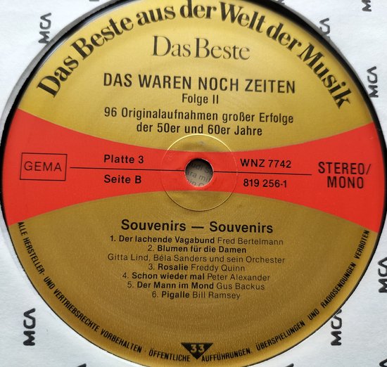 Das Waren Noch Zeiten 96 Originalaufnahmen Großer Erfolge Der 50er Und 60er Jahre) 8XLP= als nieuw