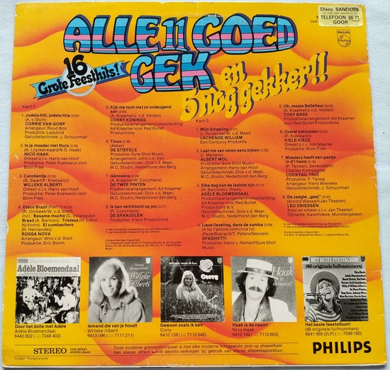 Alle 11 Goed Gek En 5 Nòg Gekker !! (1977)  LP