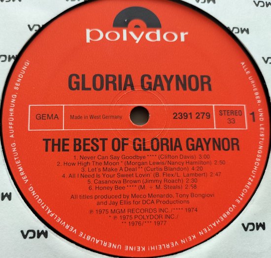 Gloria Gaynor - The Best Of (1977) LP