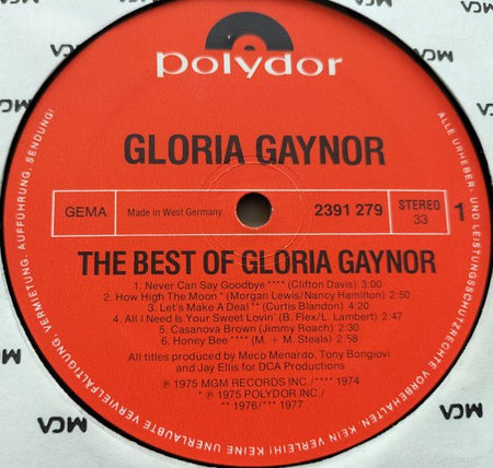 Gloria Gaynor - The Best Of (1977) LP