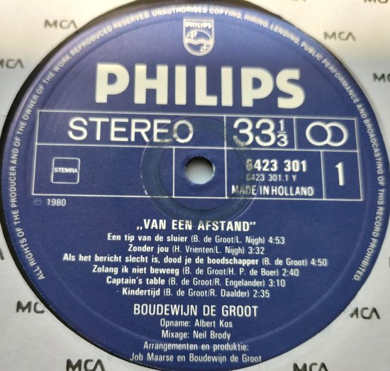 Boudewijn de Groot - Van een Afstand (1980) LP