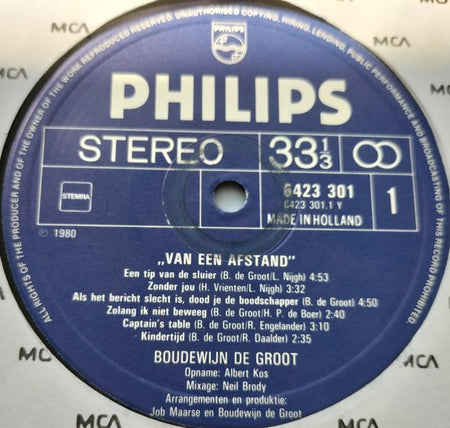 Boudewijn de Groot - Van een Afstand (1980) LP