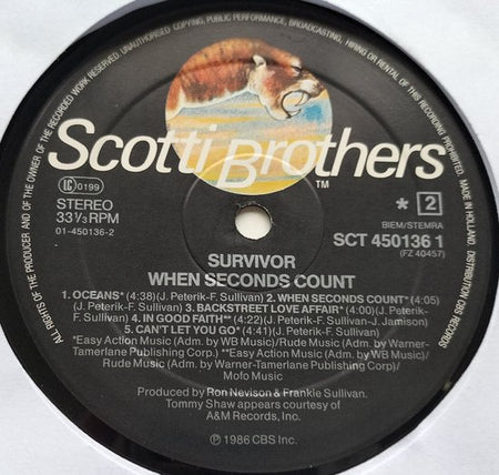 Survivor - When Seconds Count (1986) LP