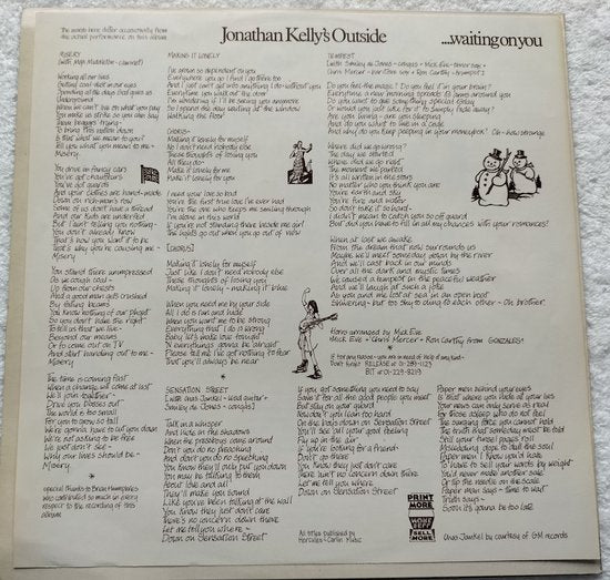 Jonathan Kelly's Outside - Waiting on You (1974) LP= als nieuw