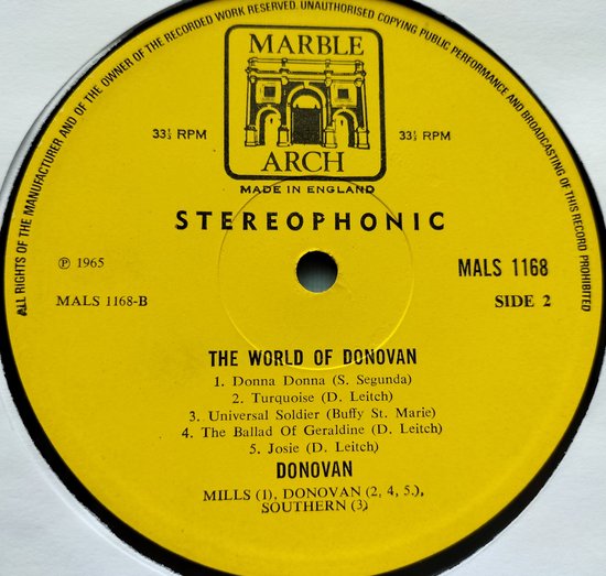 Donovan – The World of Donovan (1965) LP