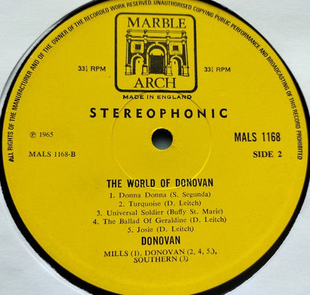 Donovan – The World of Donovan (1965) LP