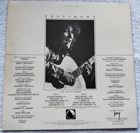 Ferron - Testimony (1980) LP = als nieuw ( lesbische LP)