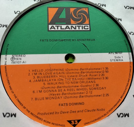 Fats Domino - Live at Montreux (1974) LP= als nieuw